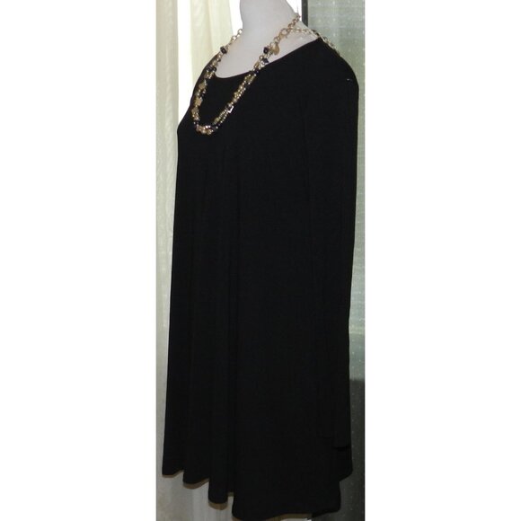 Zenana Premium size 3X little black stretch blend dress long sleeved pull over - Picture 3 of 6